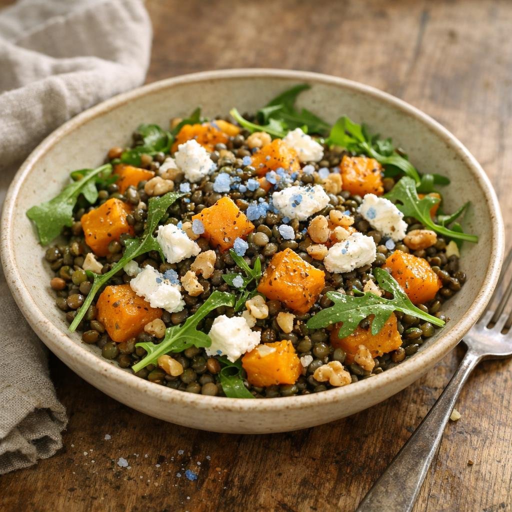Salade tiède de lentilles
