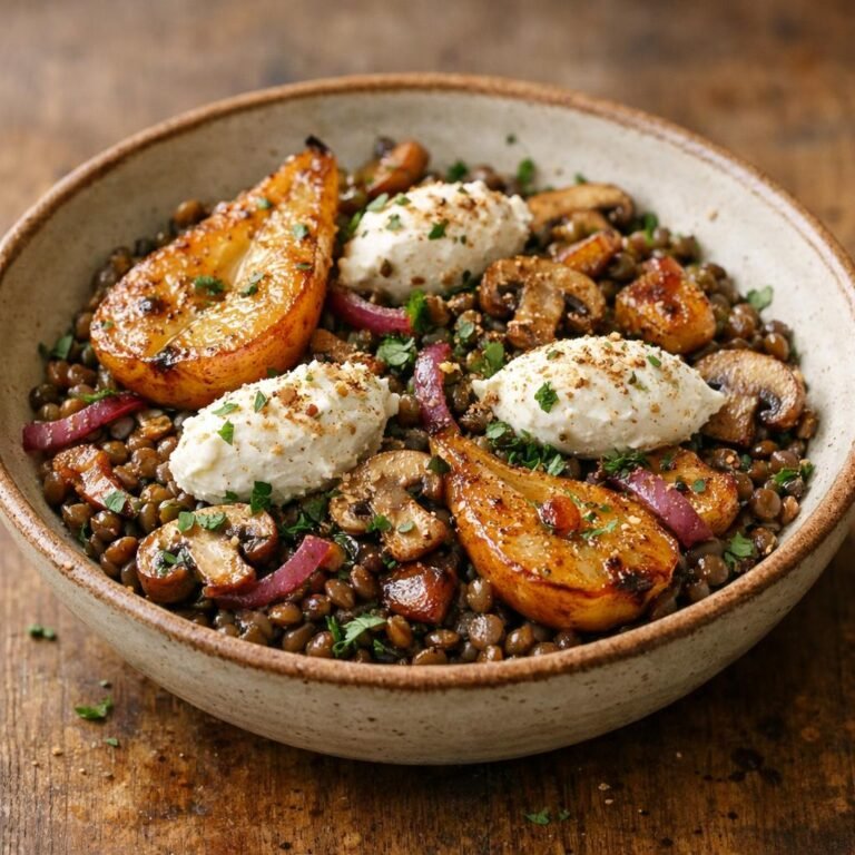 Salade tiède de lentilles