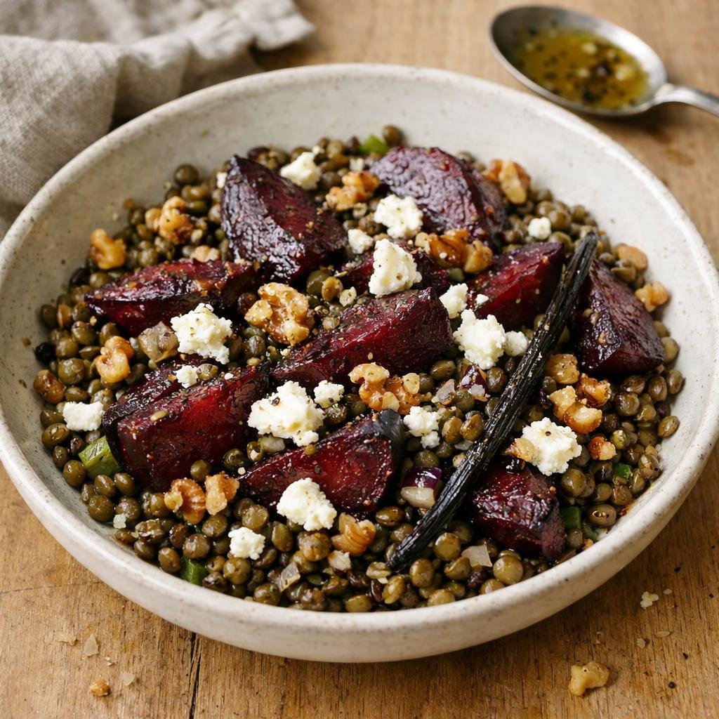 Salade tiède de lentilles