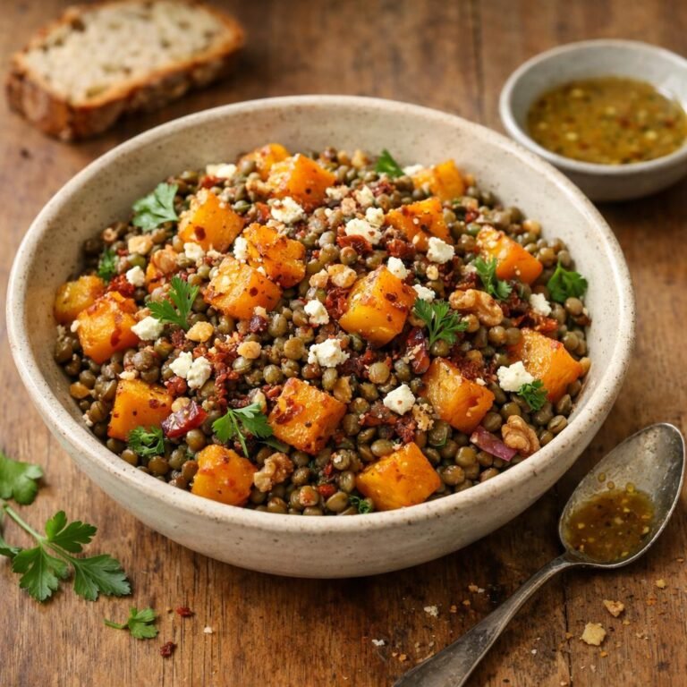 Salade tiède lentilles butternut