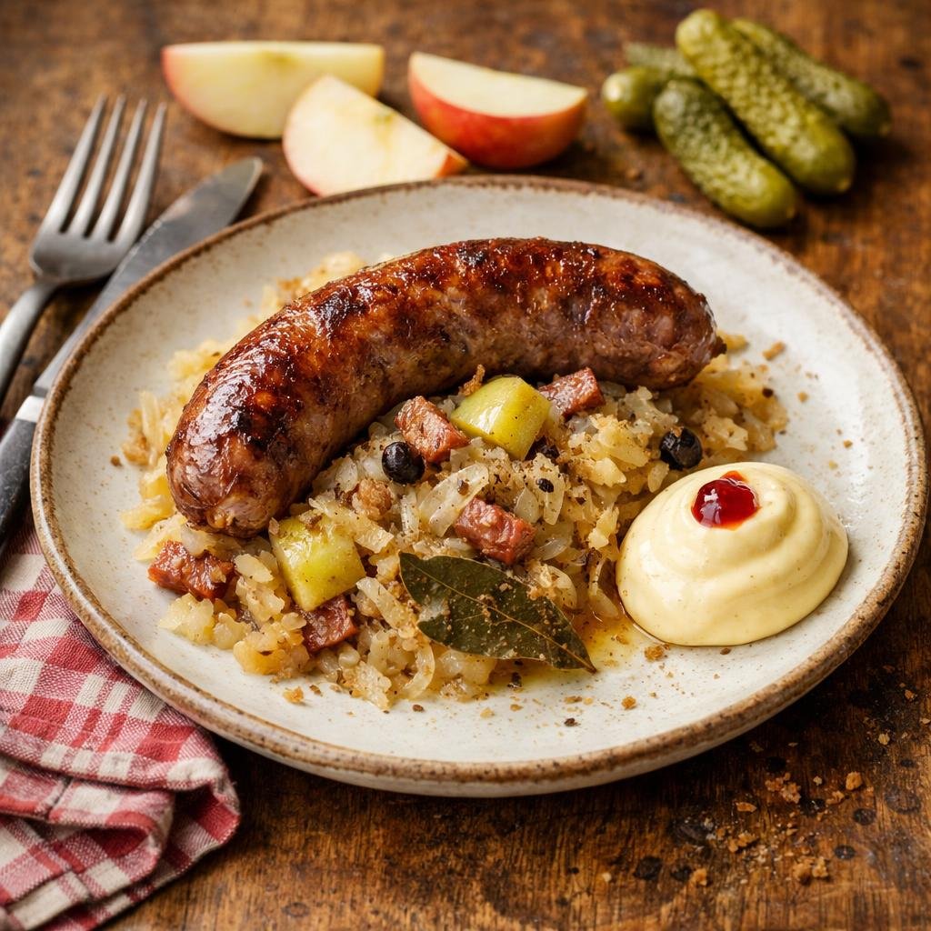 Saucisse confite choucroute