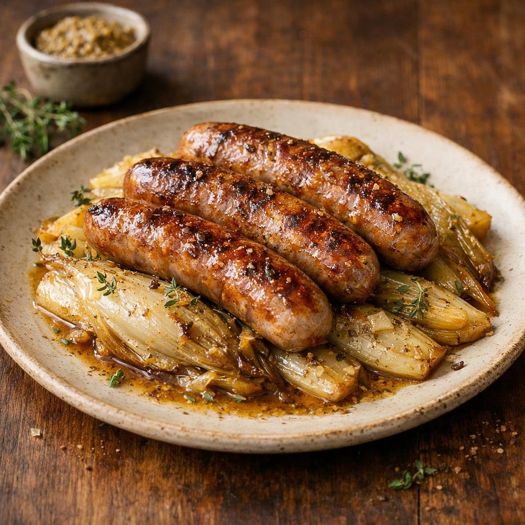 saucisses grillées endives