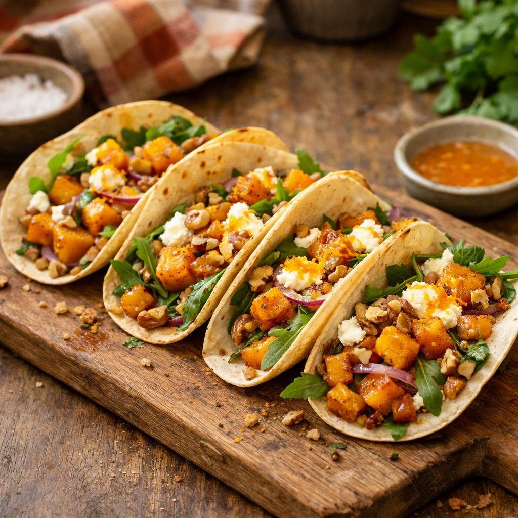 Tacos butternut chèvre
