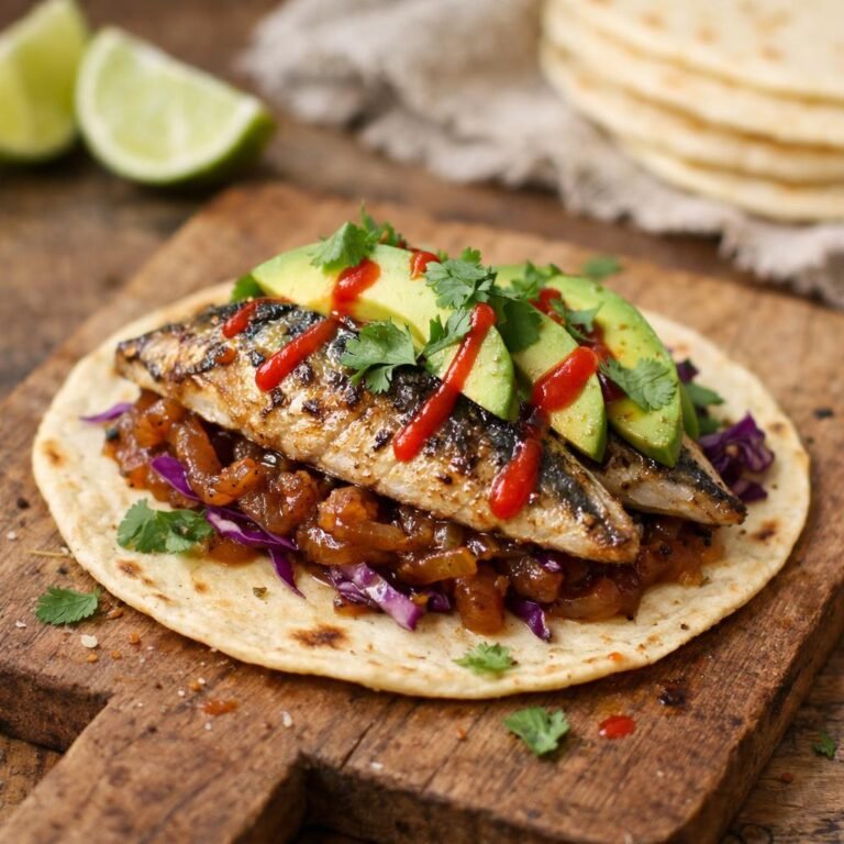 tacos maquereau mariné