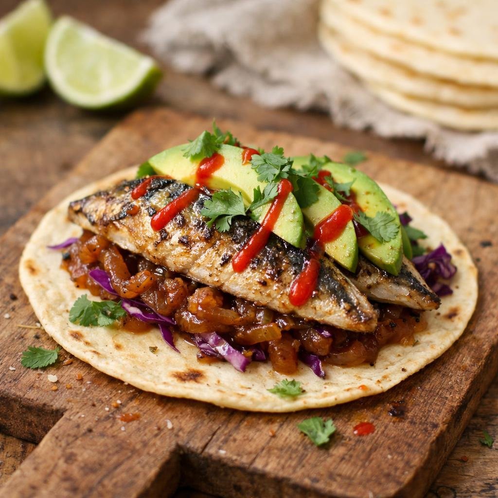 tacos maquereau mariné