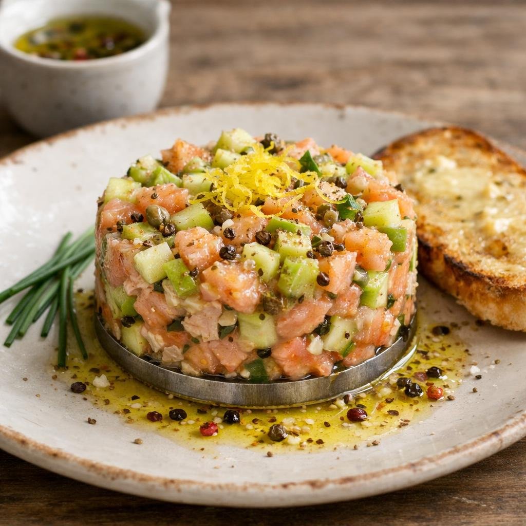 tartare de truite fumée