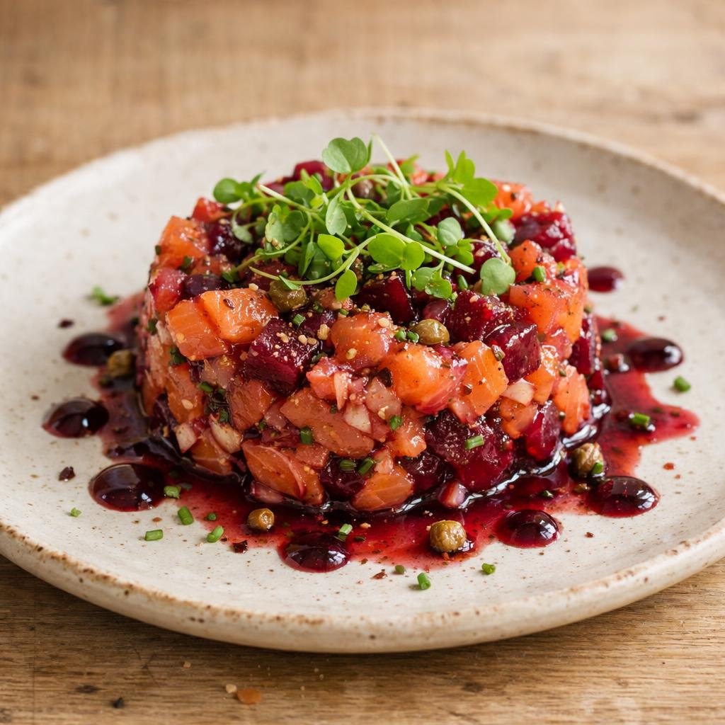 Tartare de saumon betterave