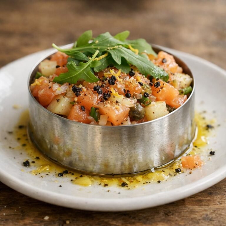 Tartare de saumon poire