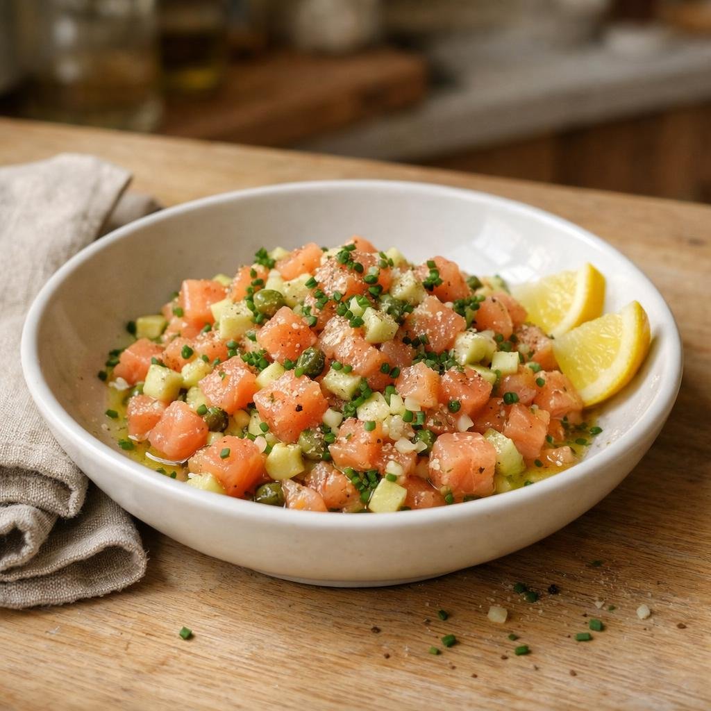 tartare de saumon poivre blanc