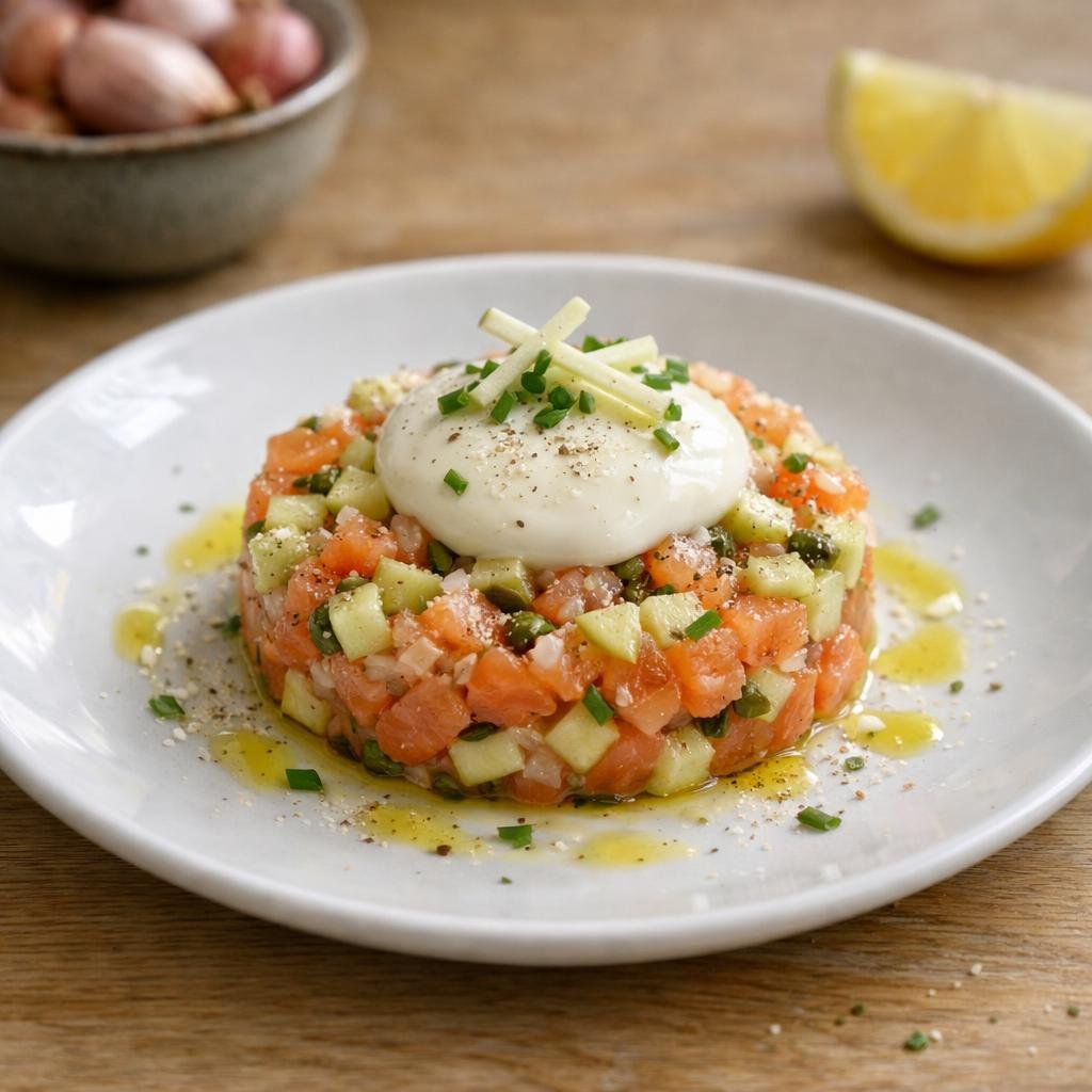 Tartare saumon pomme