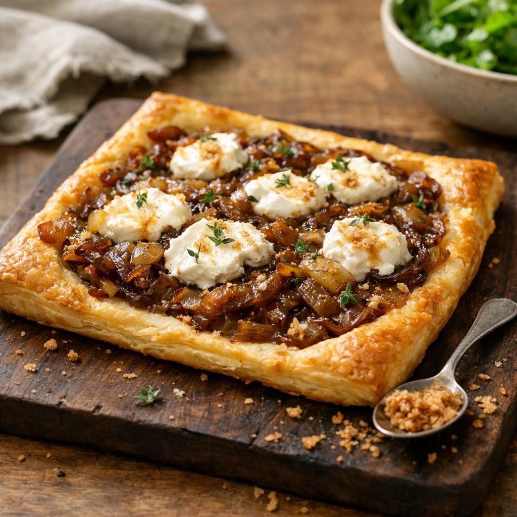 tarte fine oignons chèvre