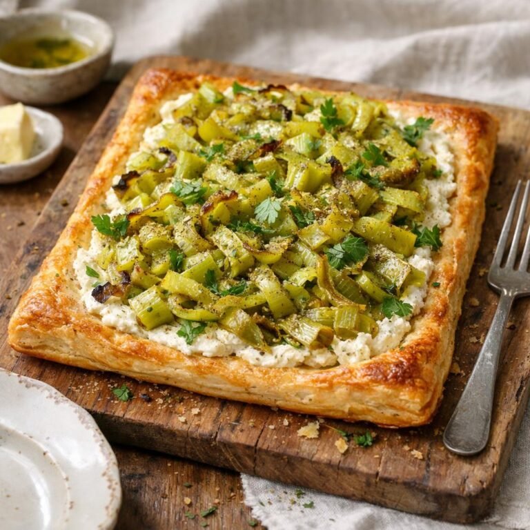 Tarte fine poireaux ricotta
