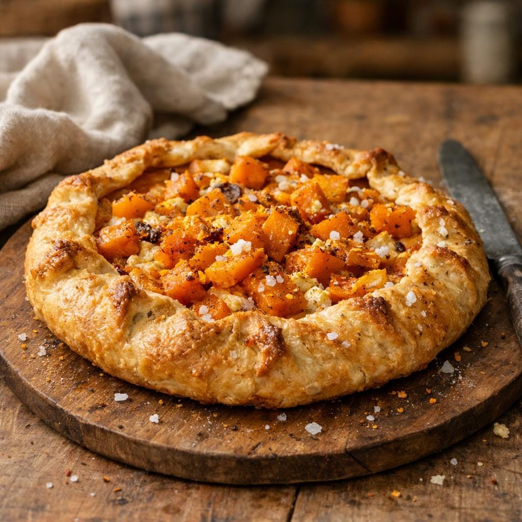 Tarte potimarron ricotta, zeste d&rsquo;orange et Sel des Incas