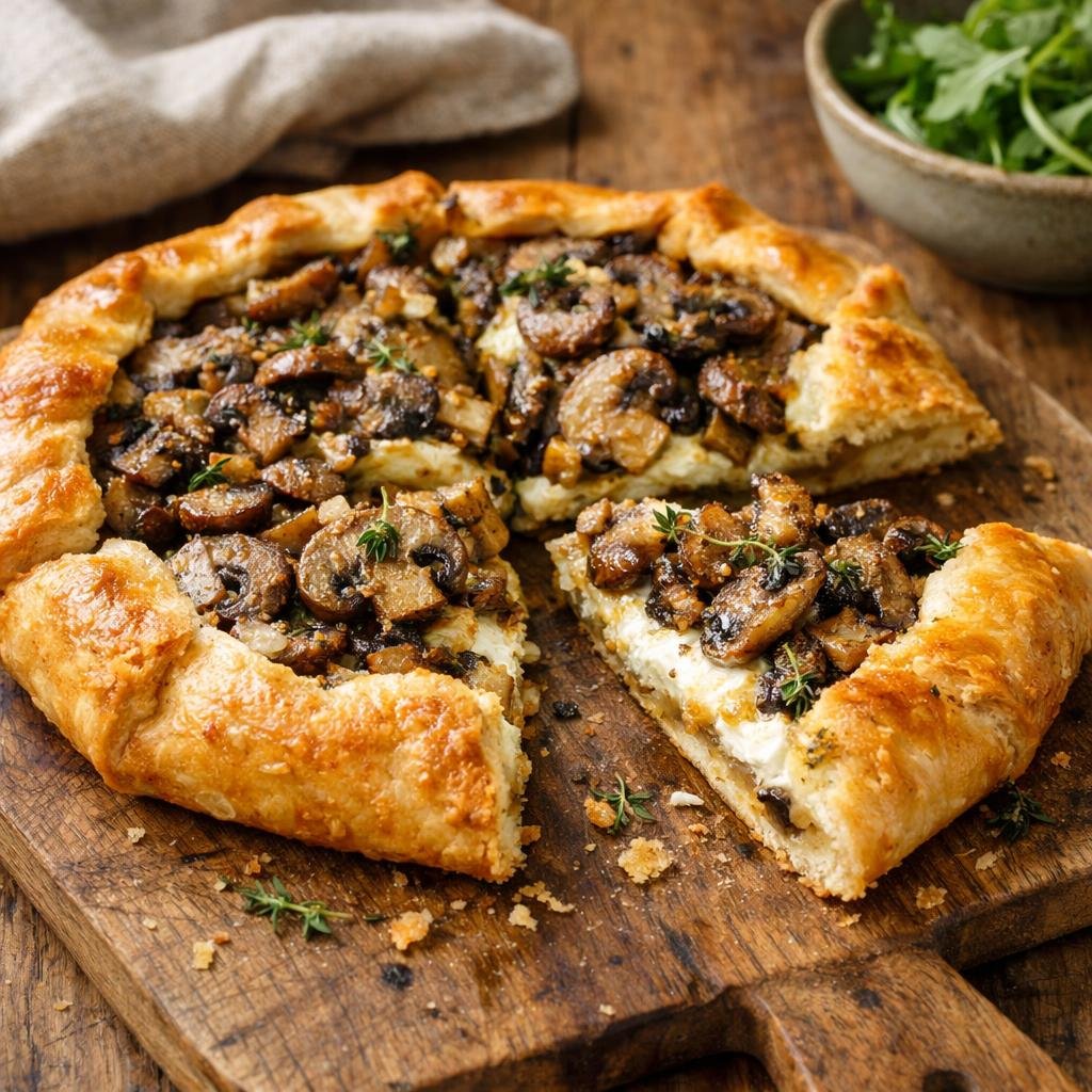 Tarte rustique aux champignons