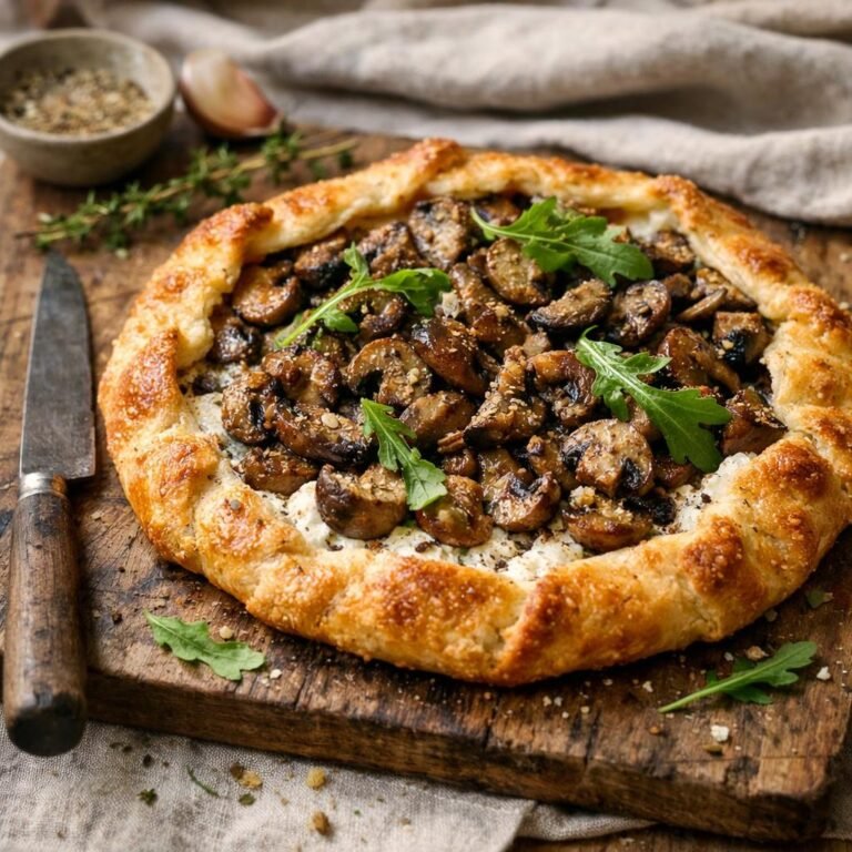 Tarte rustique aux champignons