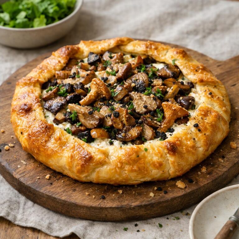 Tarte rustique aux champignons