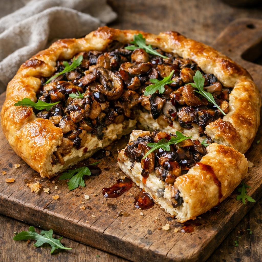 Tarte rustique aux champignons