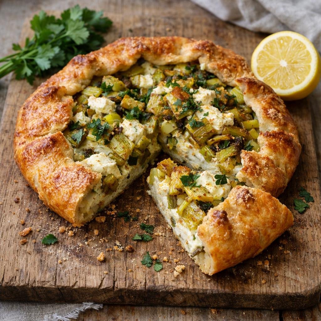 Tarte rustique aux poireaux