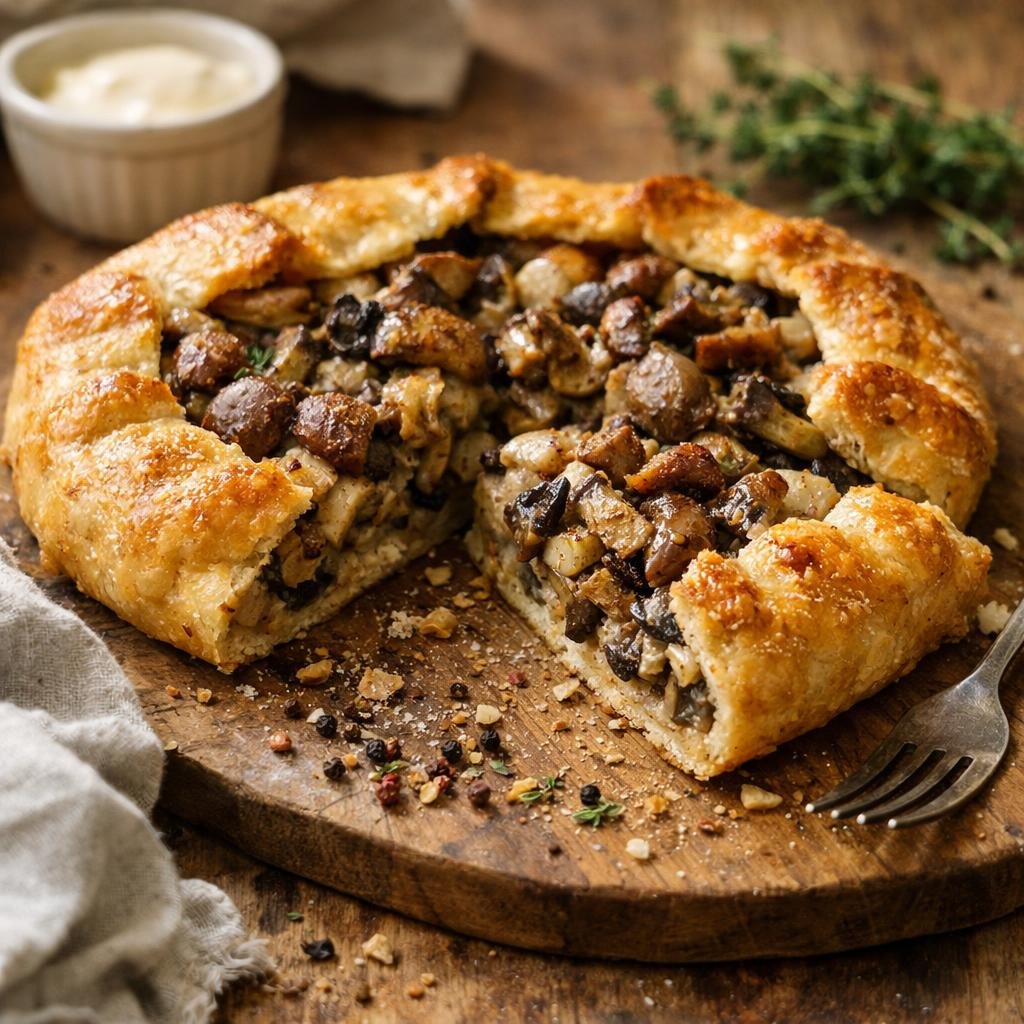 Tarte rustique champignons
