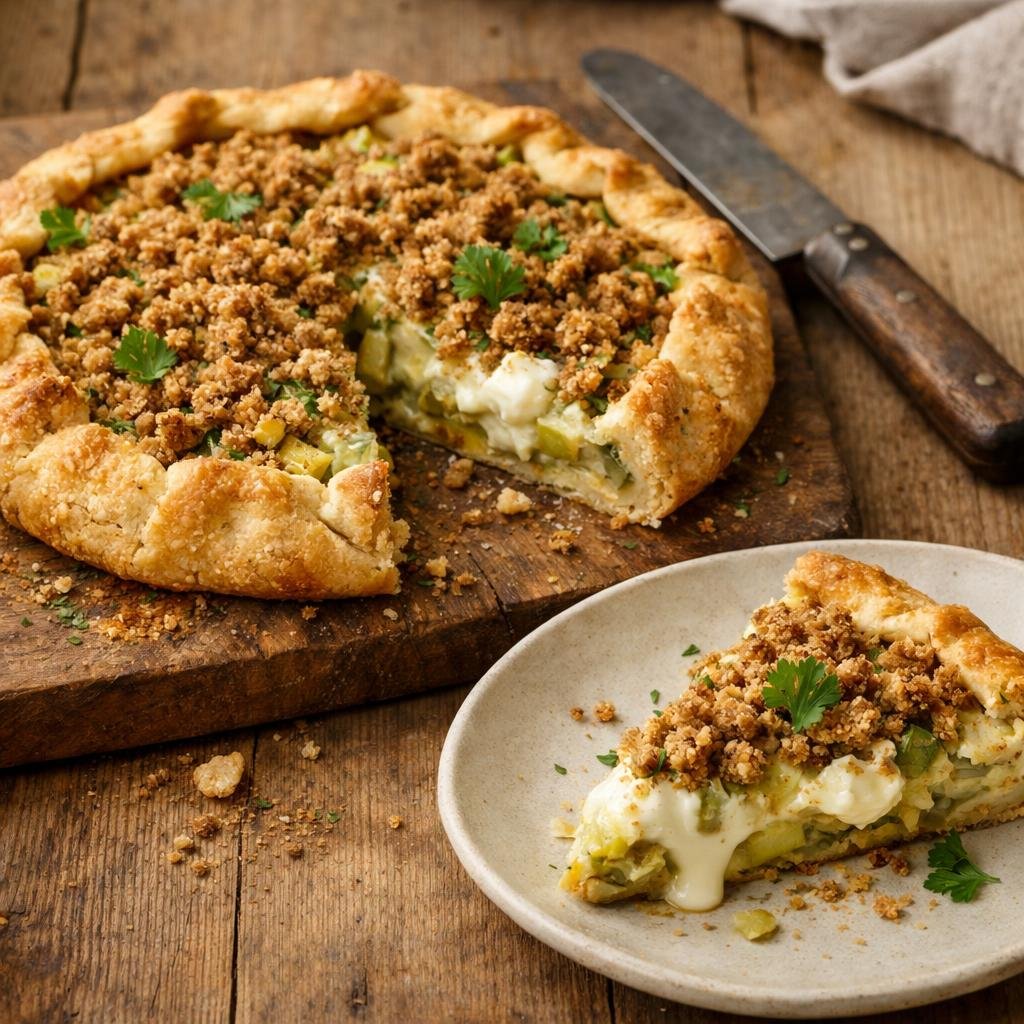 Tarte rustique poireaux chèvre