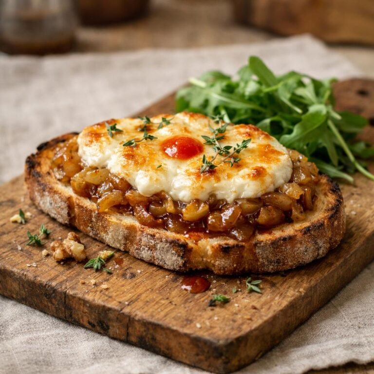Tartine chèvre oignons