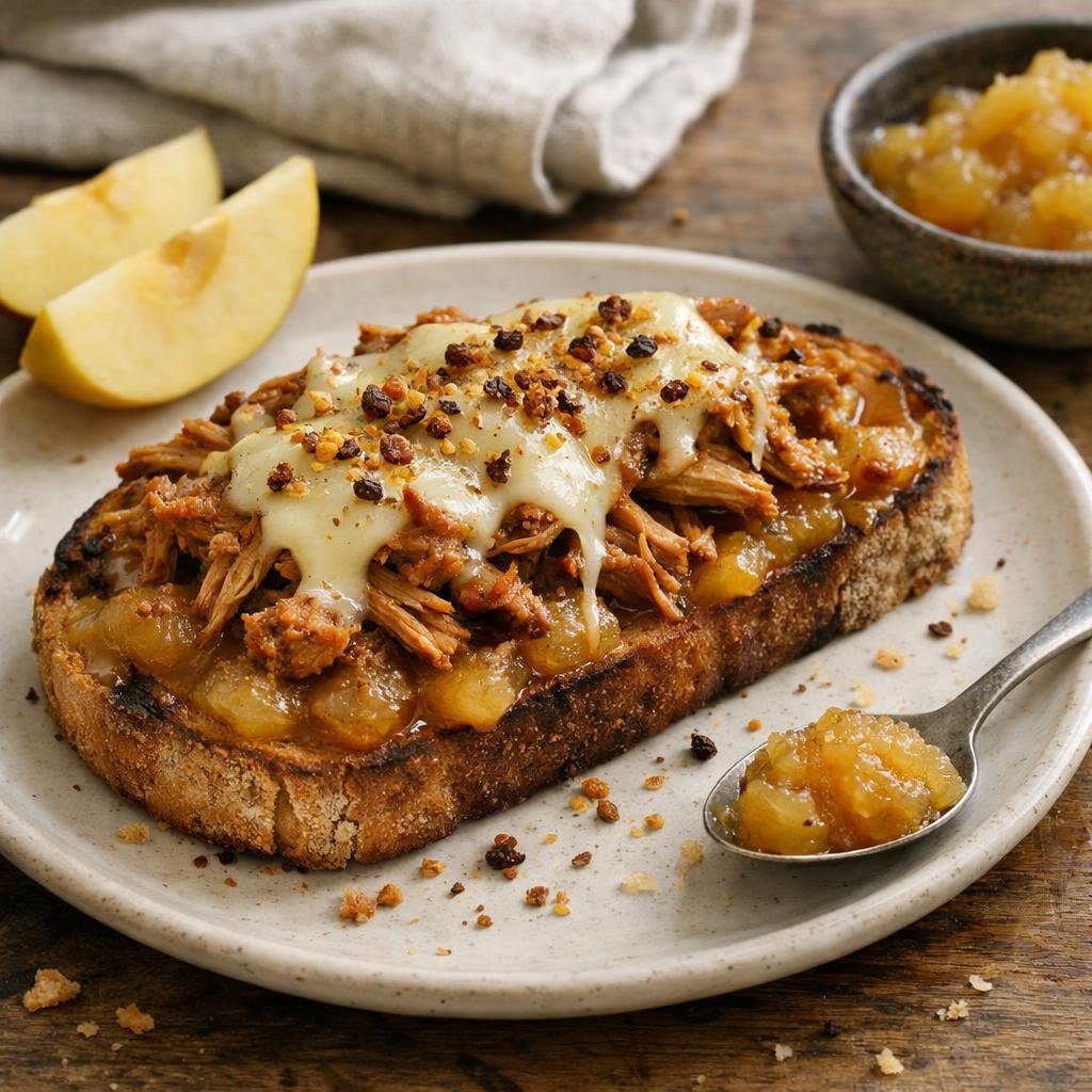 Tartine chaude de porc