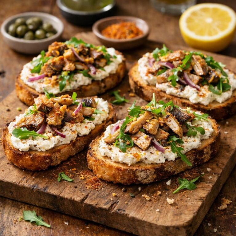Tartine chaude maquereau