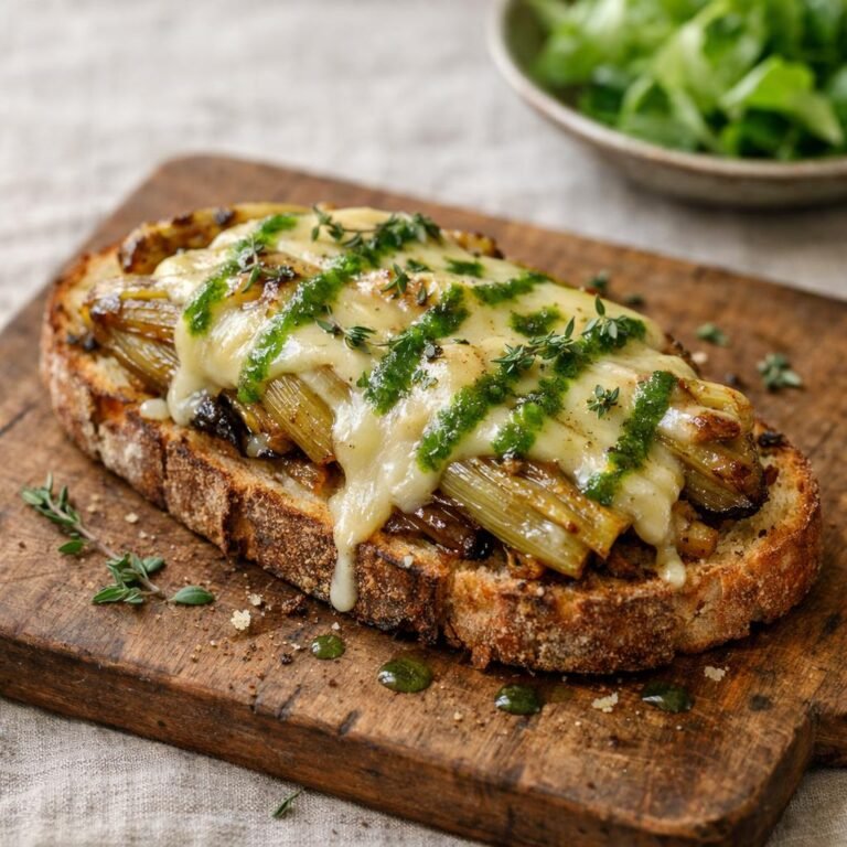 Tartine d'endives braisées