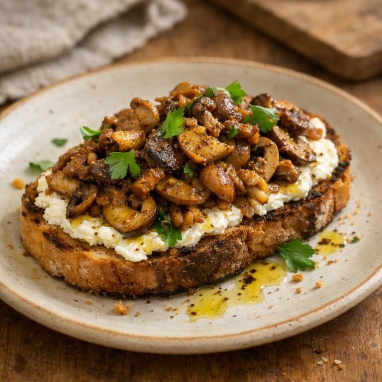 Tartine forestière champignons