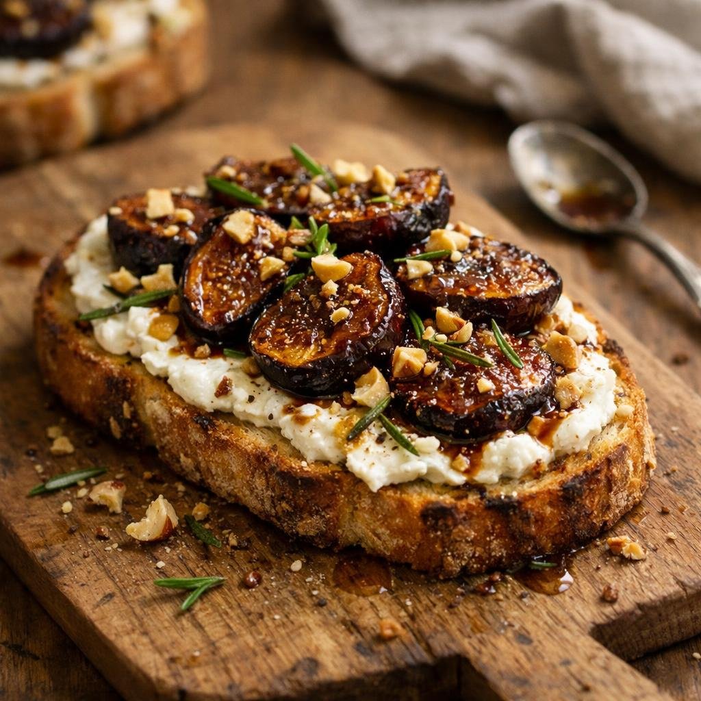Tartine ricotta figues