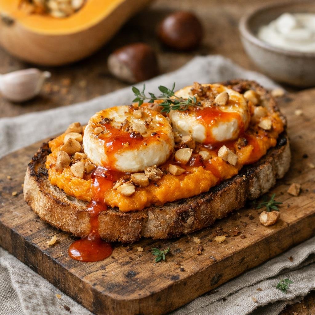 Tartines butternut chèvre
