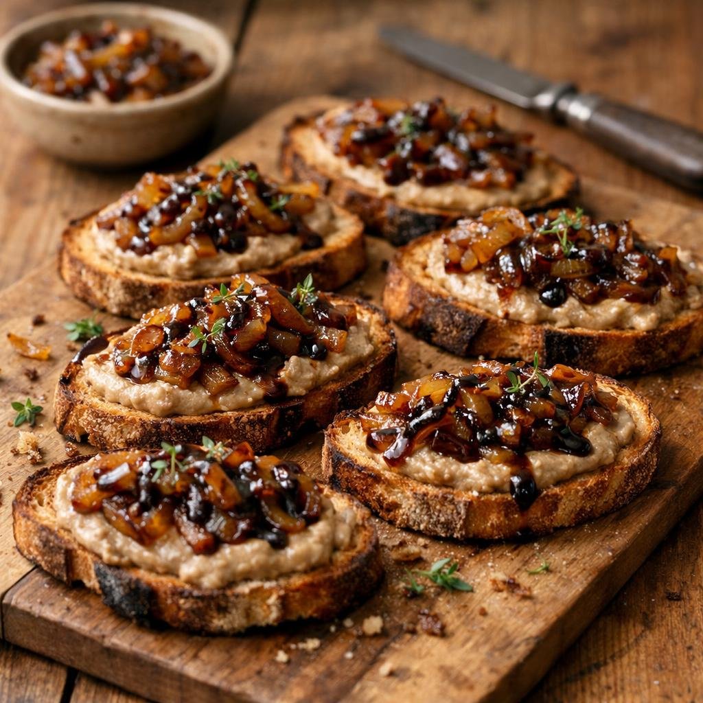 tartines châtaigne oignons