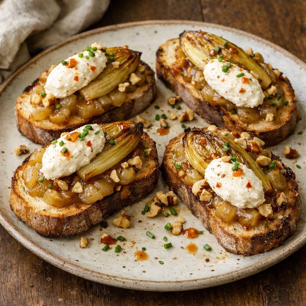 tartines d'endives rôties