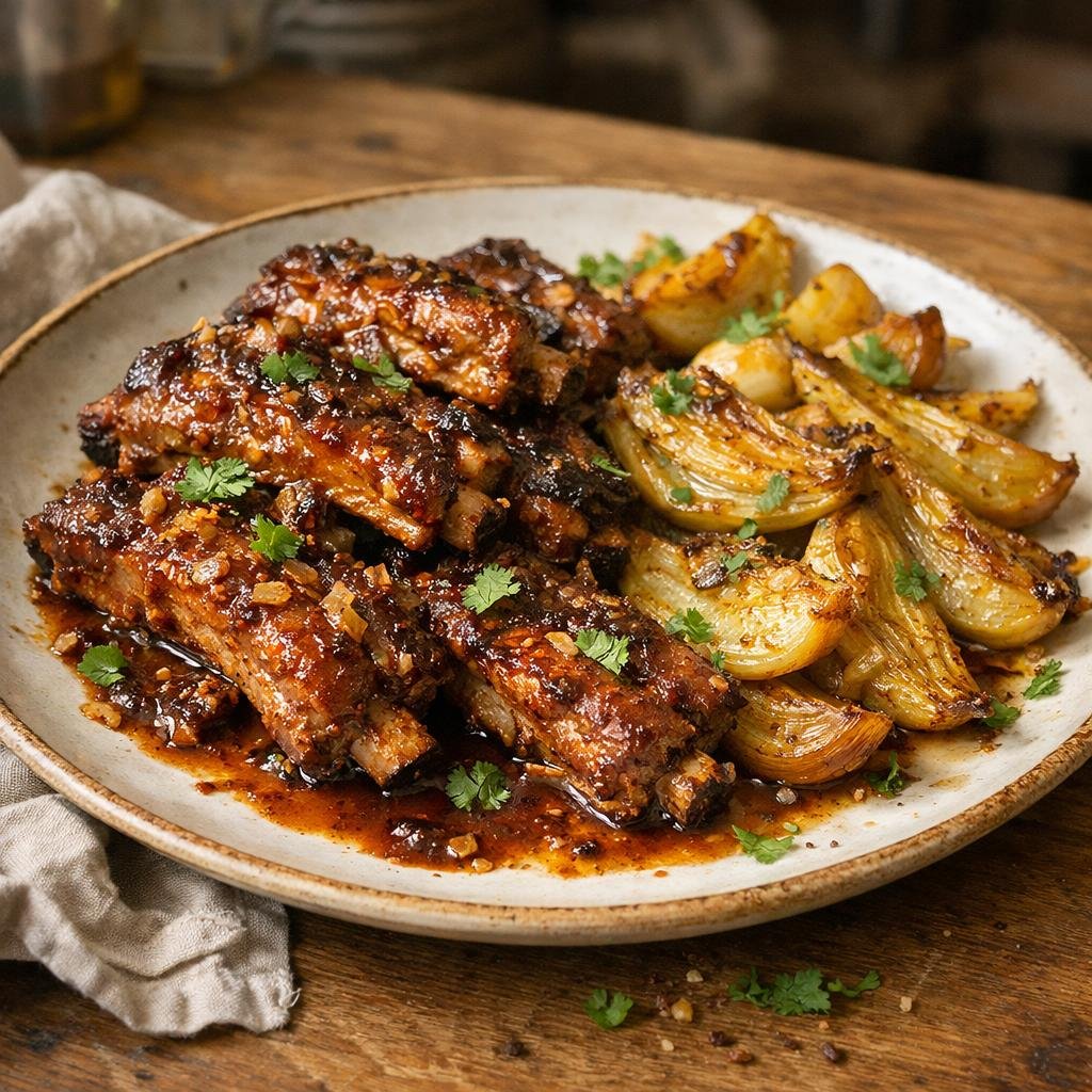 Travers de porc braisés