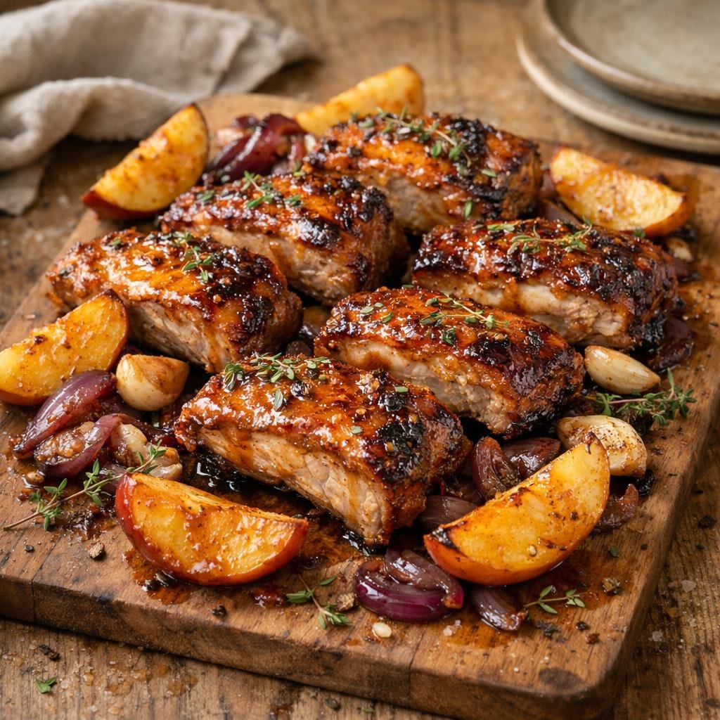 Travers de porc caramélisés