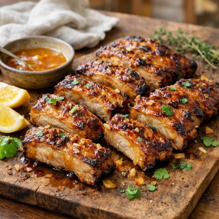 Travers de porc caramélisés