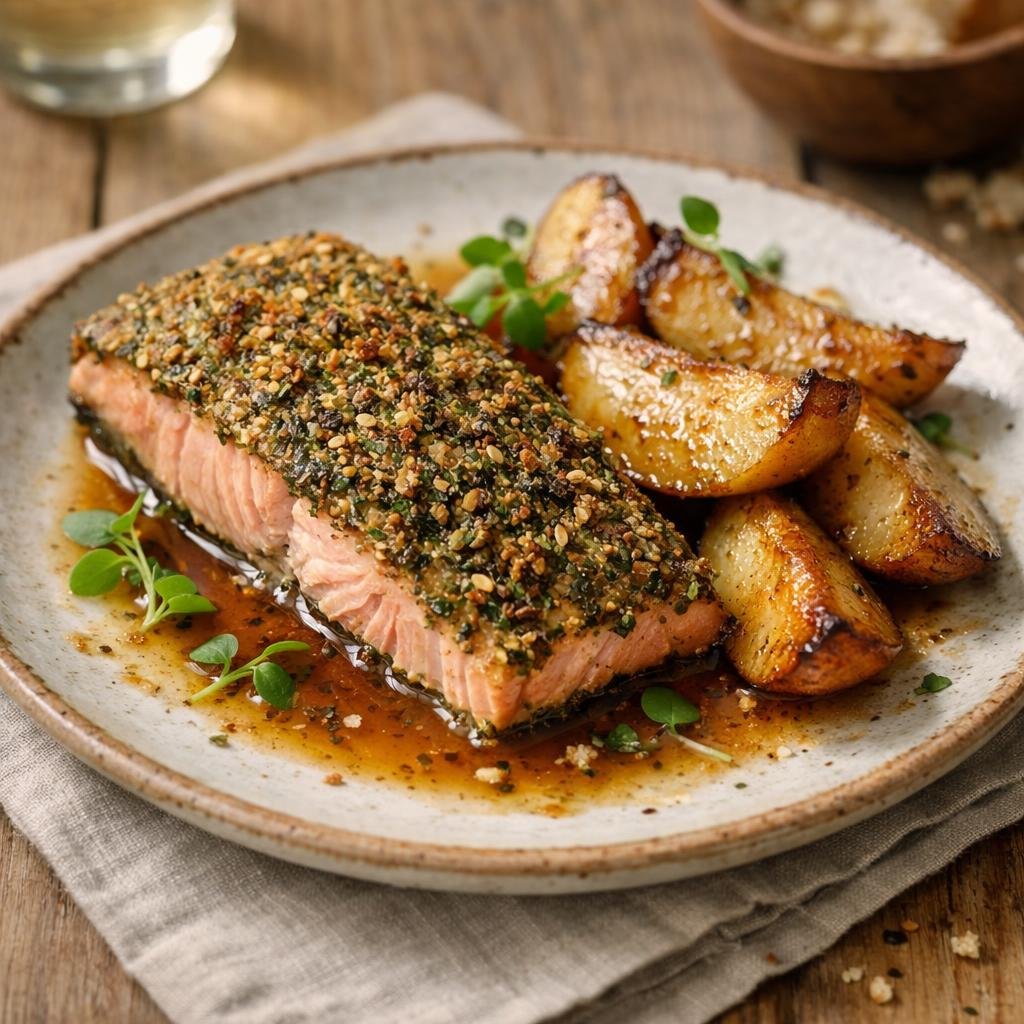 truite en croûte d'herbes