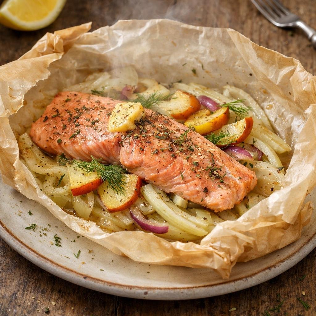 Truite en papillote au fenouil