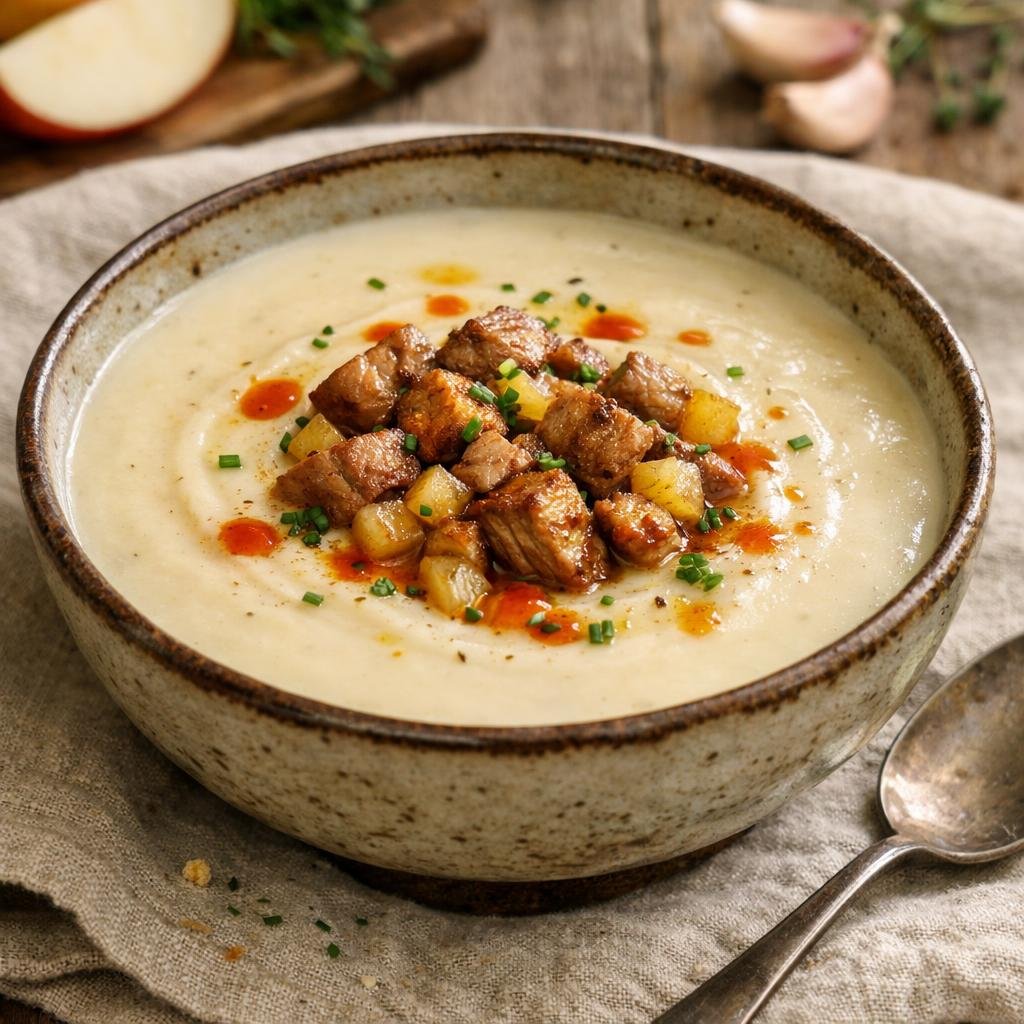 Velouté porc pommes
