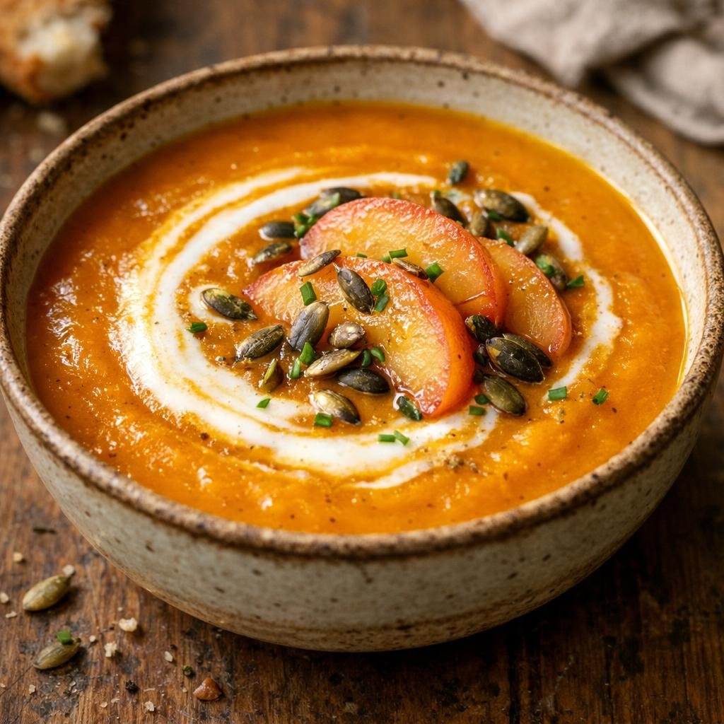 Velouté potimarron pêche