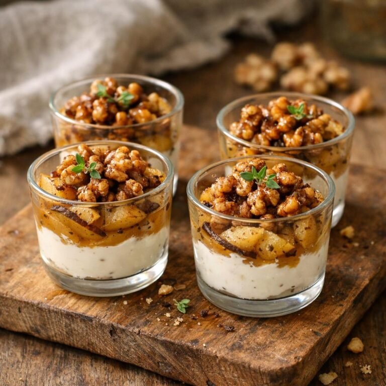 Verrines chèvre poire vanille